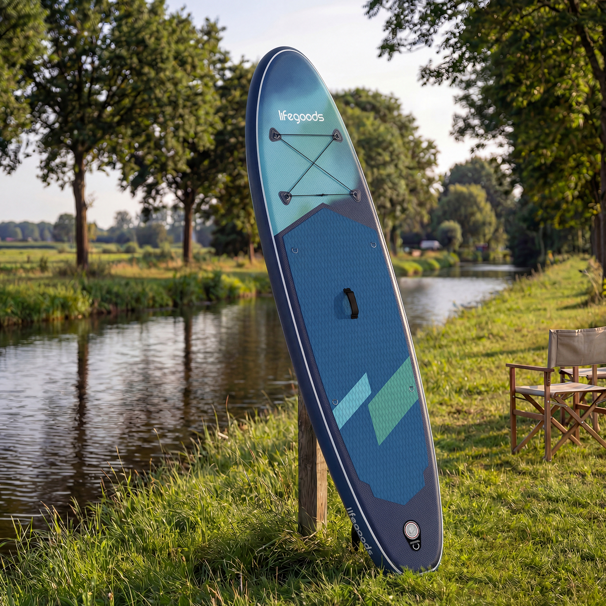 SUP board, inflatable board, blue board, paddle board, standing board