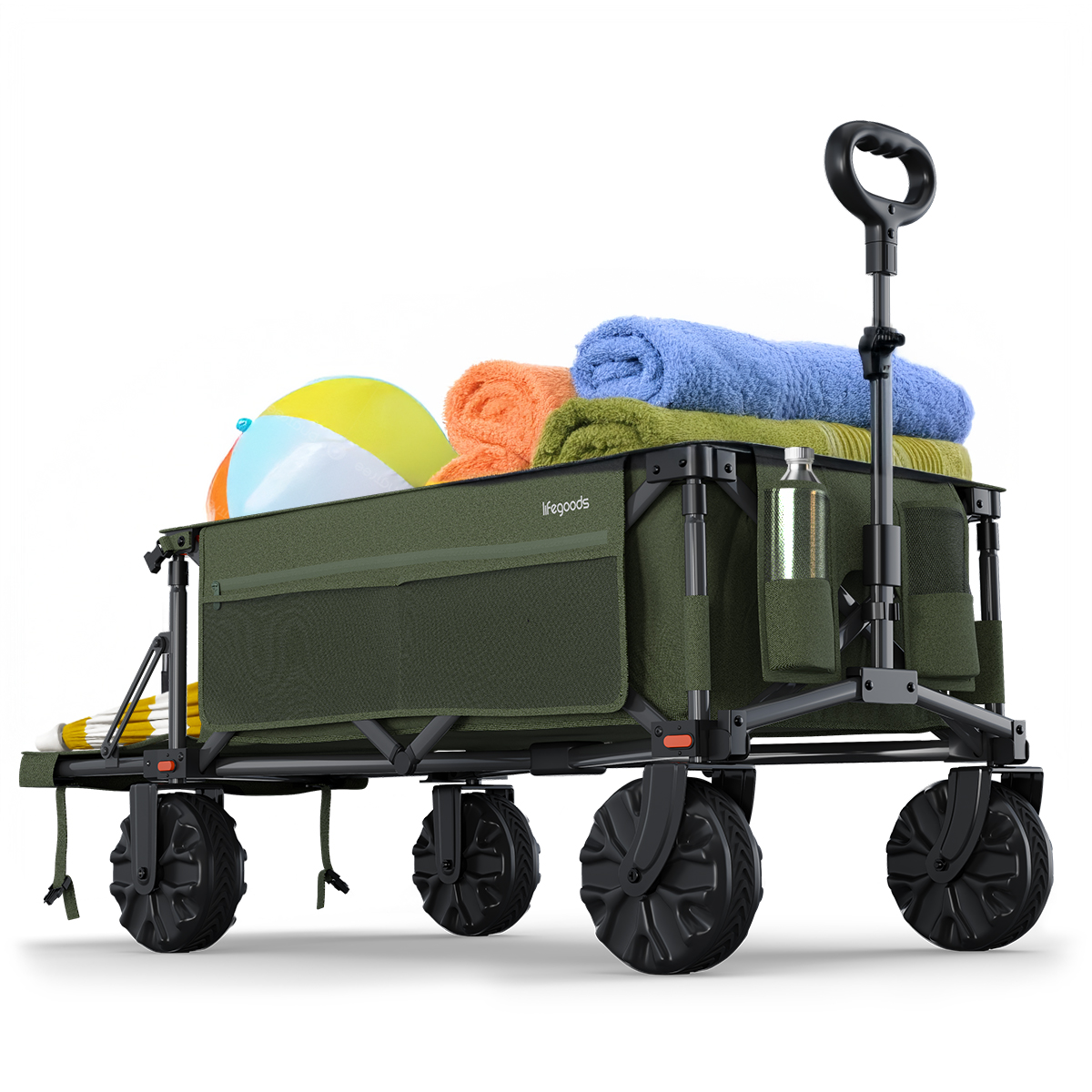 Bolderkar - 130KG - 200L - Uitklapbaar - Groen