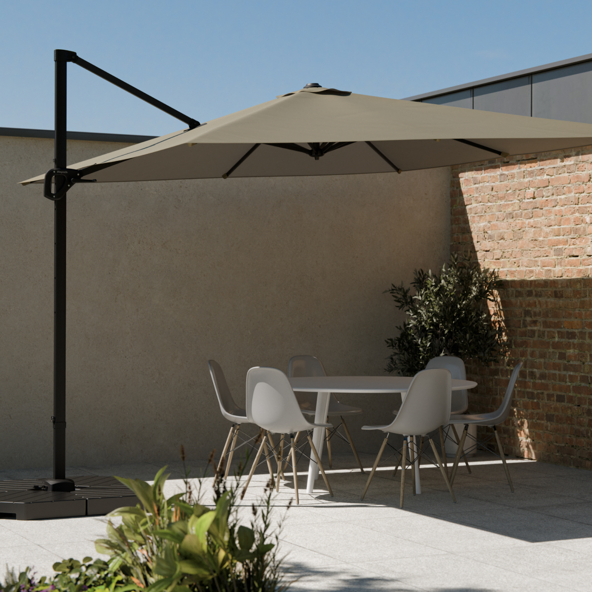 tuinmeubilair, parasol, buitenmeubelset, tafel, stoelen