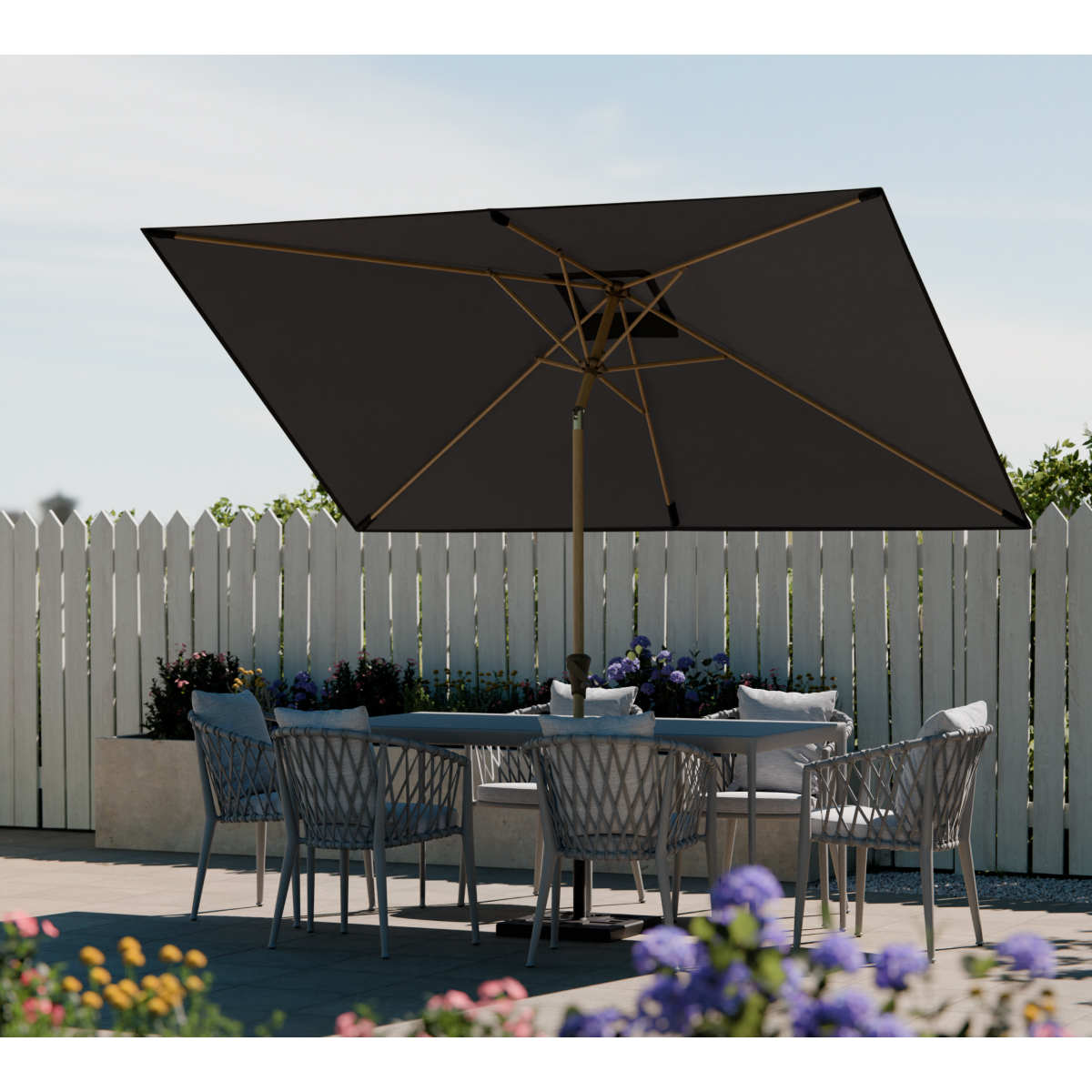 parasol, tuinmeubilair, eetset, grote parasol, matte rand