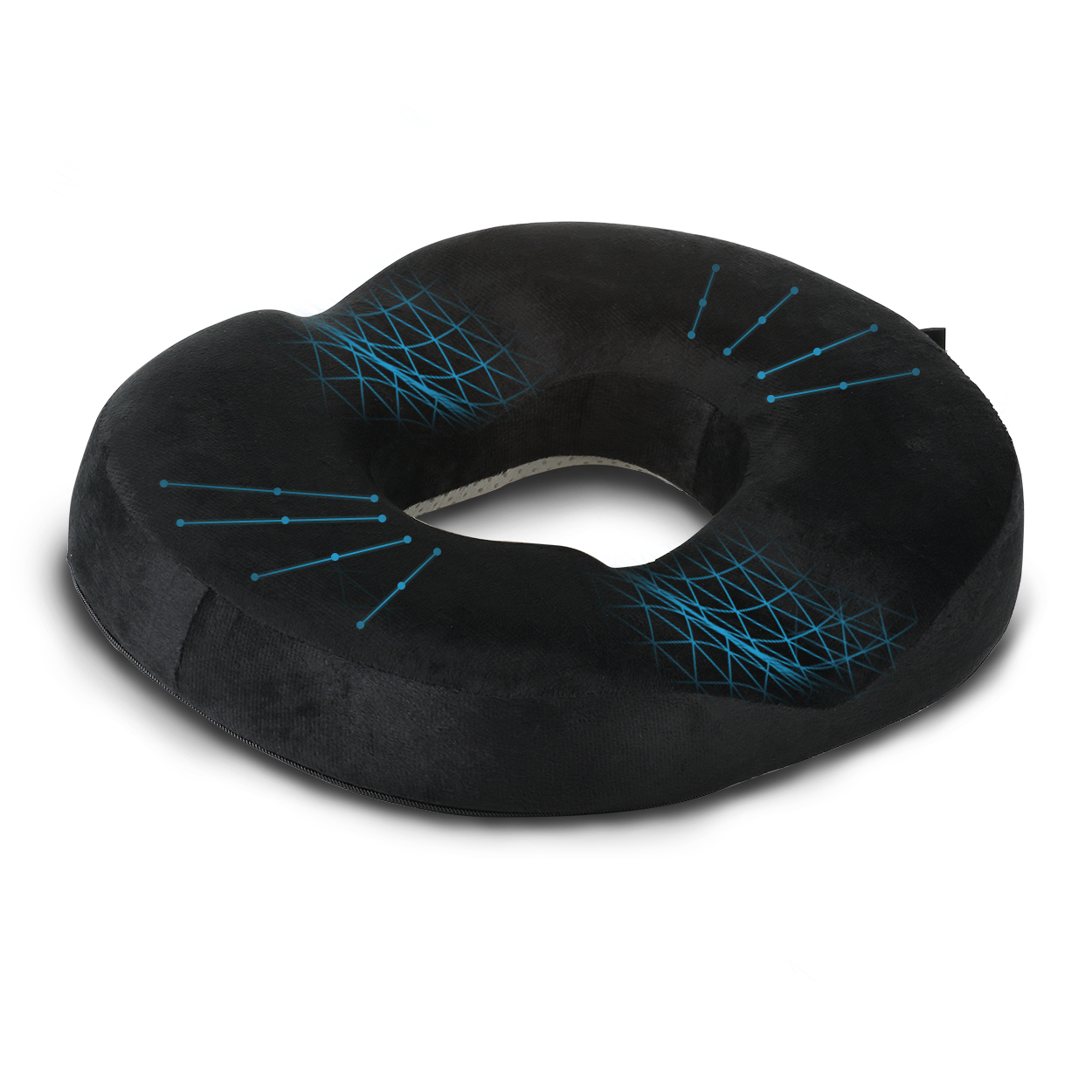 Zitkussen - Donutkussen - Wasbare Hoes - Zwart