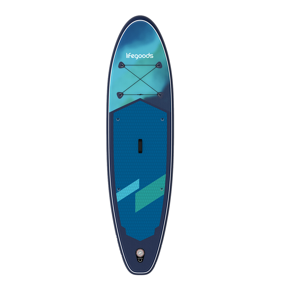 stand-up paddleboard, paddleboard, inflatable board, blauwe gradient, dek tractie