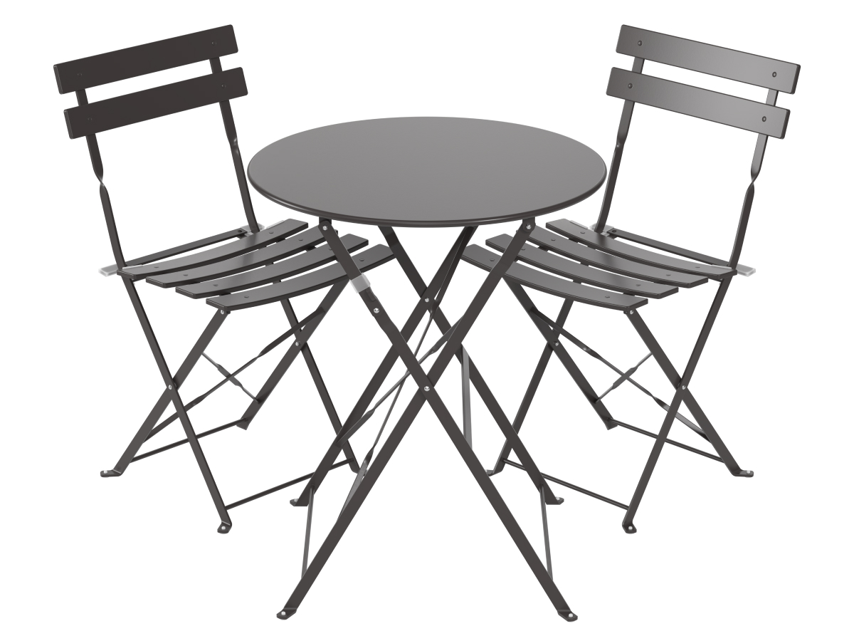 tuinset, bistroset, tafel-ronde, metaal, grijs